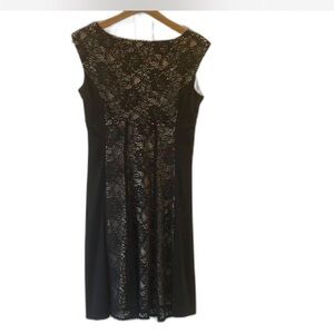 London Style Black Lace Midi Dress-Women’s size 6P